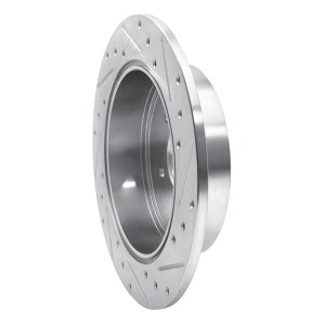 Mitsubishi Grandis Brake Rotor (1) - Rear Left - R1 Concepts - Drilled & Slotted - Silver - `04-`11